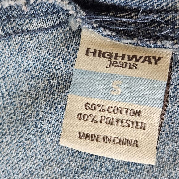 Highway Premium Denim Jean Jacket. Sz. SM distressed - Picture 4 of 7